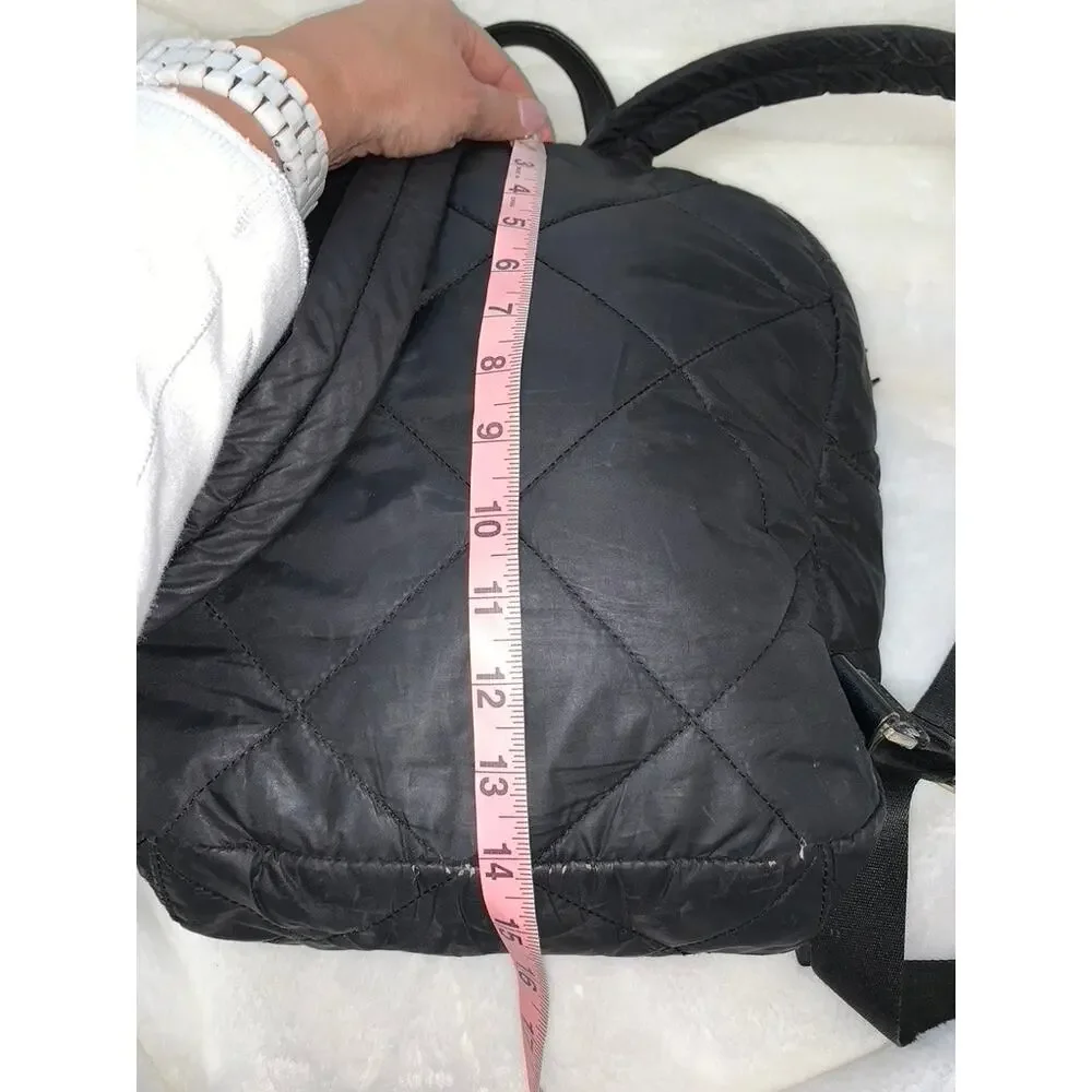 Kate Spade Quilted Nylon Backpack Black Adjustable Straps Women's Bag‎